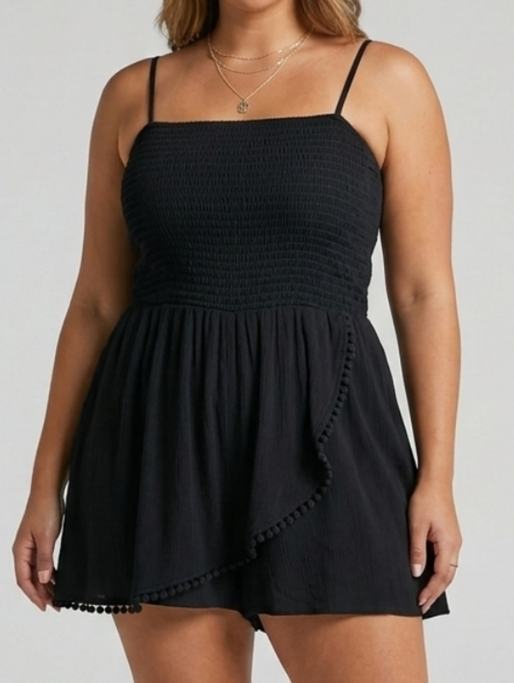 J for Justify Textured Flared Skirt Romper